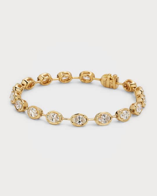 Rahaminov Diamonds 18K Yellow Gold Oval Diamond Bar Bracelet Neiman