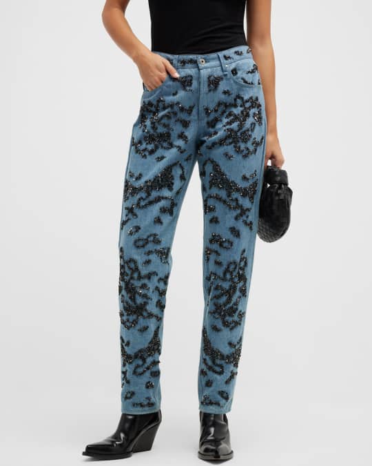 Camo & Rose Gold Sequin Boyfriend Jeans