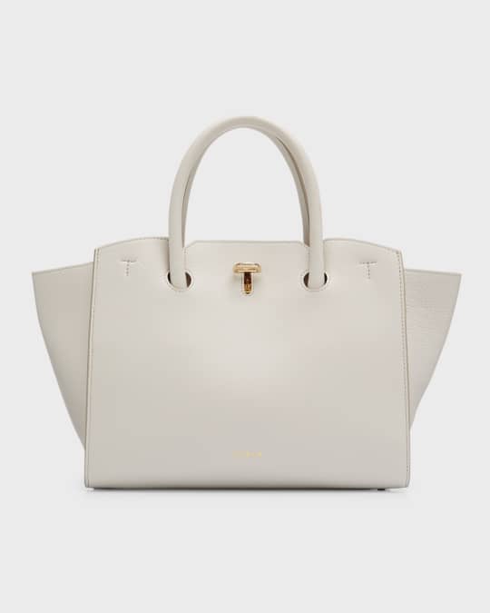 Furla Genesi L Leather Shopping Bag in Natural