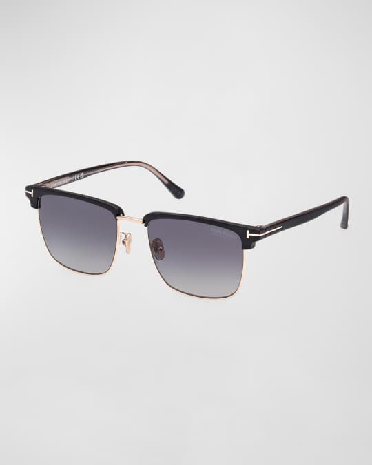 TOM FORD Men's FT0997-Hudson Half-Rim Square Sunglasses | Neiman Marcus