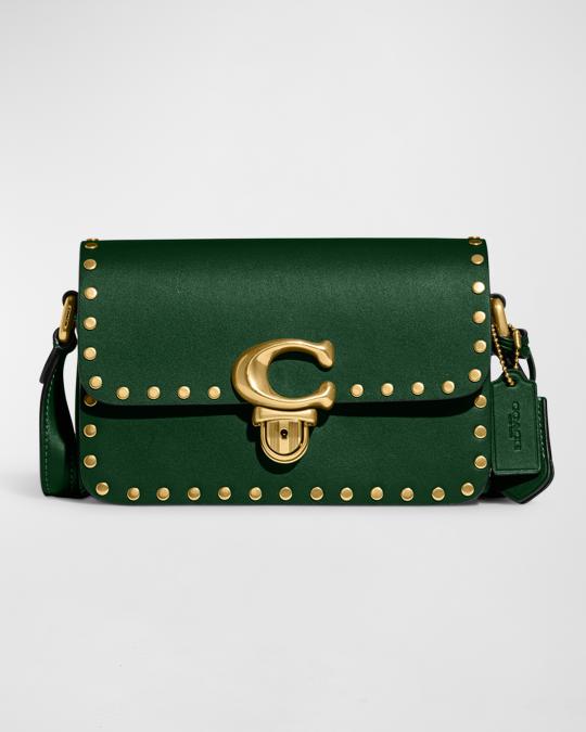 COACH Studio Rivets Leather Shoulder Bag | Neiman Marcus