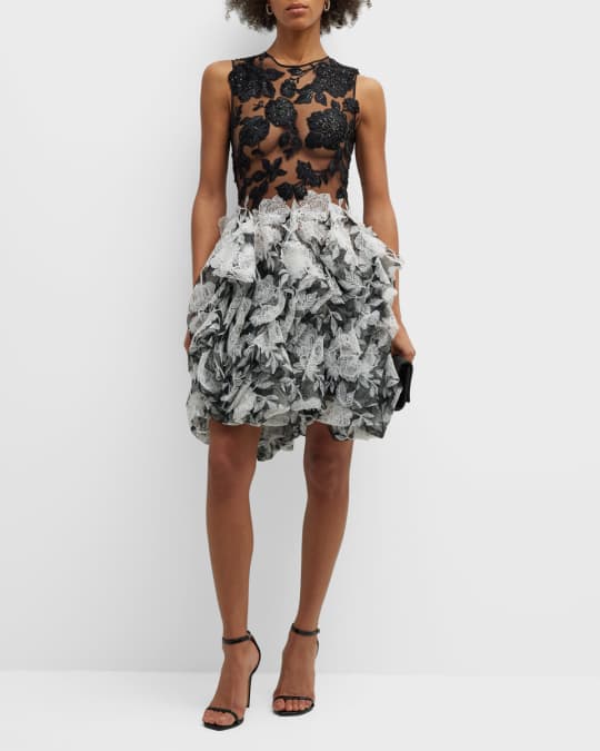 Black and white floral cocktail dress new arrivals