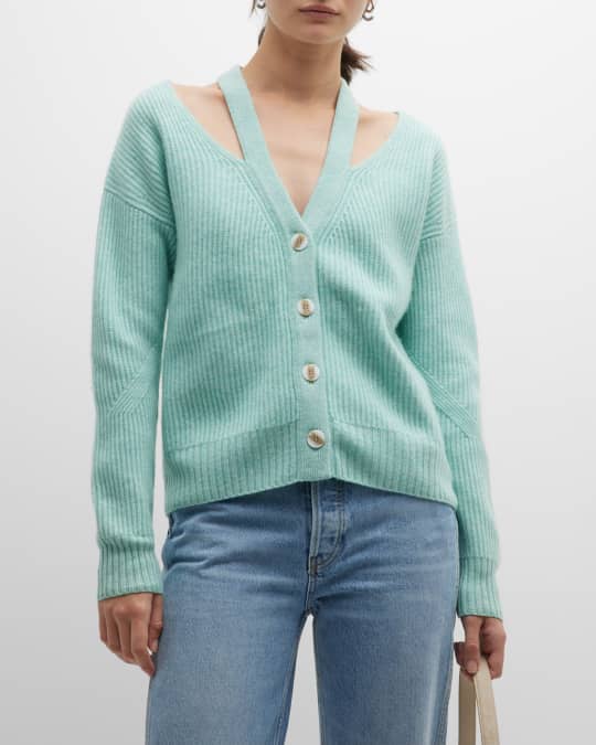 naadam cashmere ribbed cardigan
