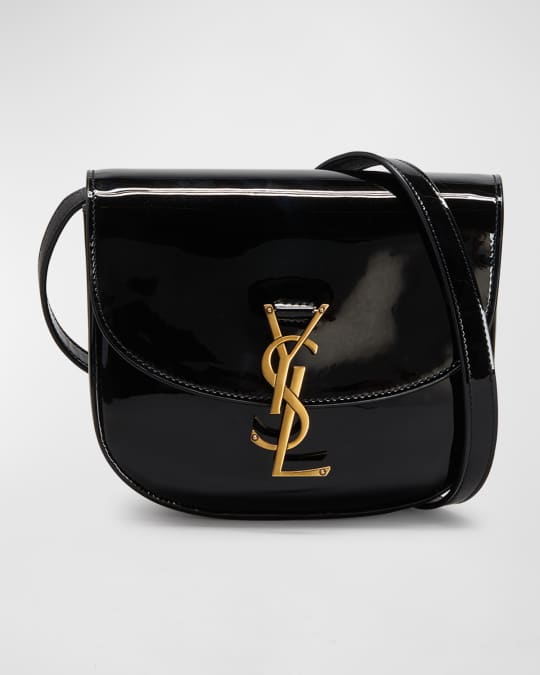 Saint Laurent Patent Le Monogramme Crossbody Bag - Black Shoulder