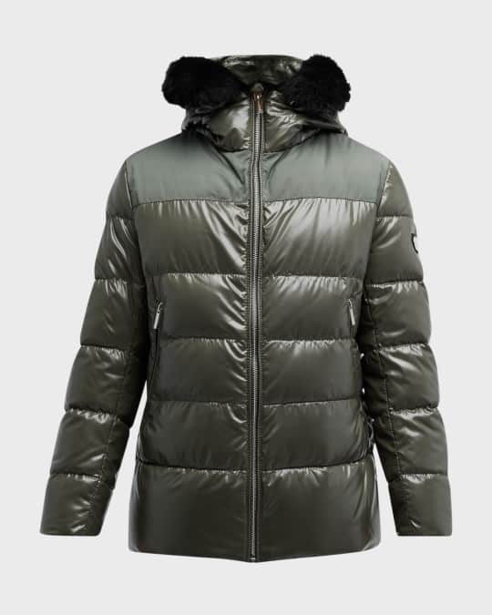Men's Apres Ski Parka With Detachable Lamb Shearling Hood Trim