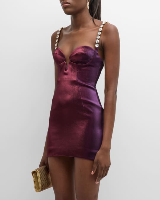 contour mini dress Marea Black Vinyl Contour Dress