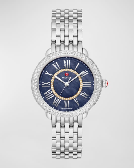 Blue michele watch outlet