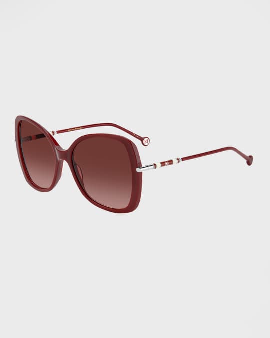 Carolina Herrera Brown Acetate Sunglasses