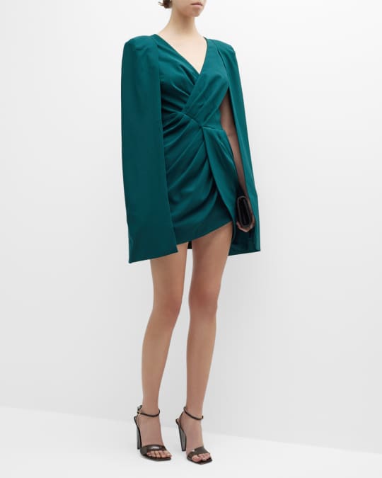 Lavish Alice Pleated Cape Sleeve Bodycon Mini Dress Neiman Marcus