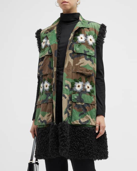 Neiman marcus shop faux fur vest