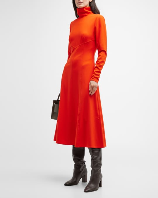 Tanya Taylor Thea Open-Back Paneled Midi Dress | Neiman Marcus
