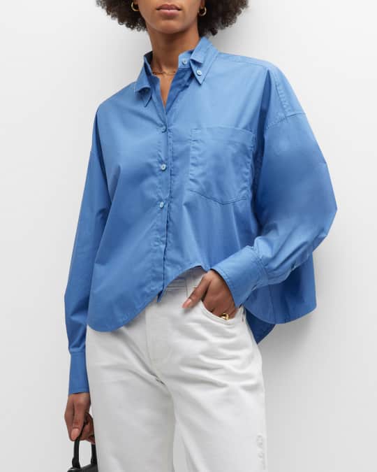 Curved Hem Cropped Shirt