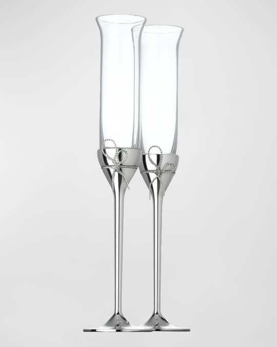 Love Knots Gold Toasting Champagne Flute Pair 