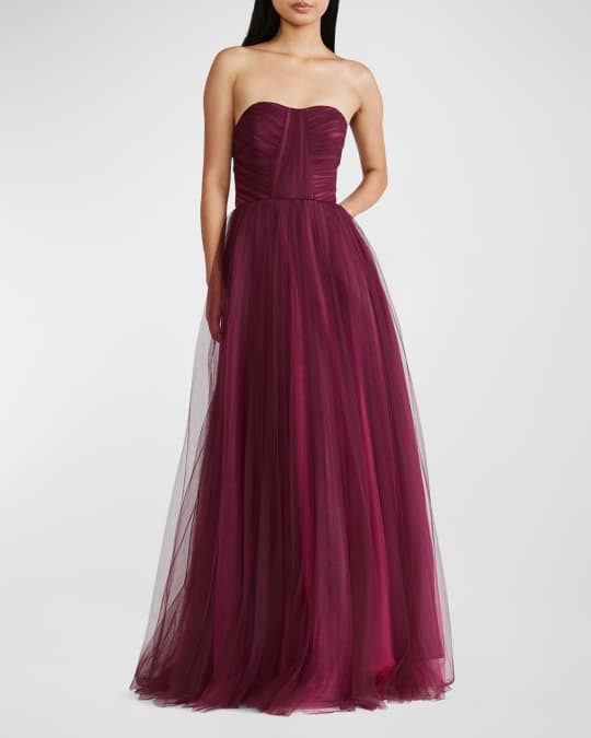 Zac Posen Two-Tone Tulle Bustier Ballgown | Neiman Marcus