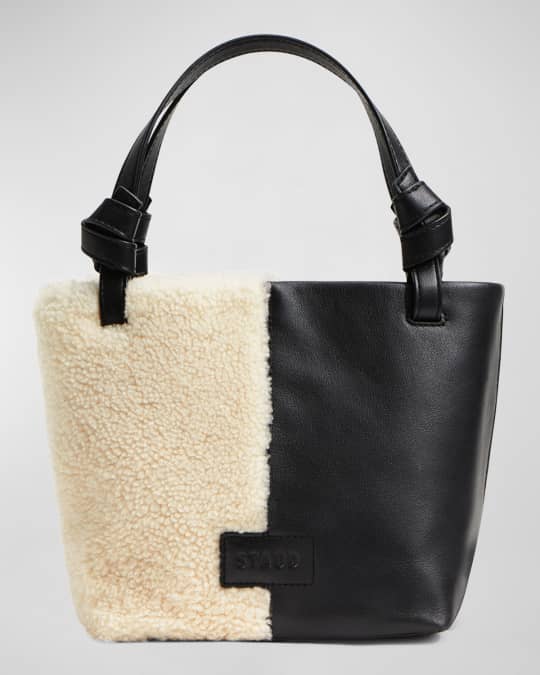 SOLD Navy Shearling and Patent Leather Luxe Tote