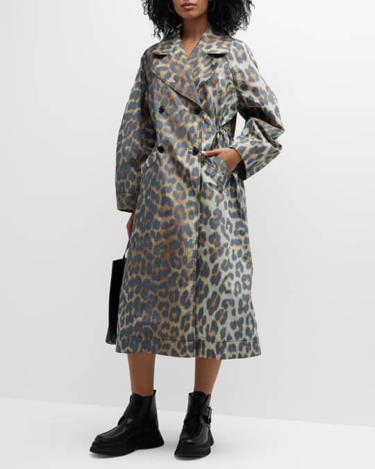Ganni leopard rain coat best sale