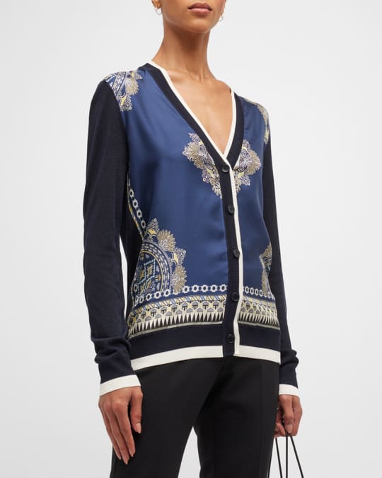 コート ETRO KNITWEAR CARDIGAN Etro Printed Silk Knit Cardigan | Neiman Marcus