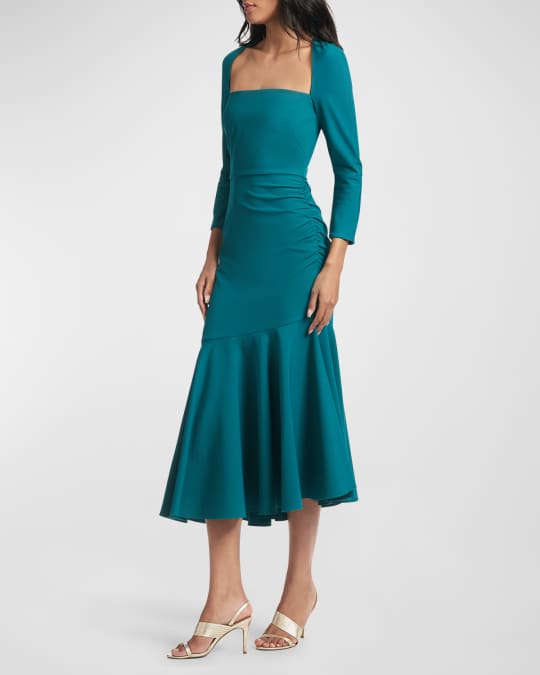 Sachin & Babi Sharlize Asymmetric Cutout Midi Dress | Neiman Marcus