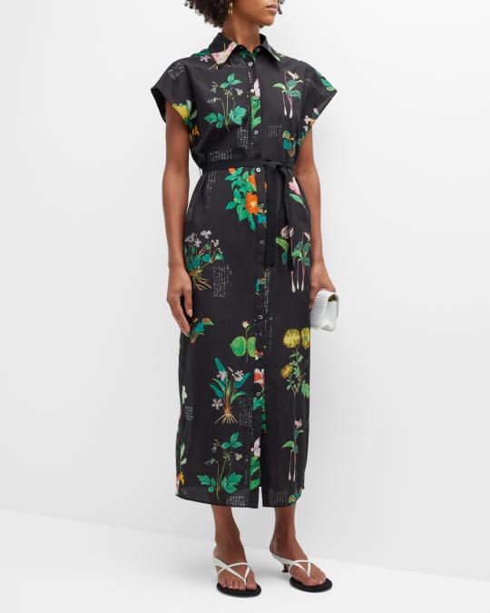 adam lippes shirt dress Adam Lippes Long Sleeve Tan Silk Button Drawstring Waist Shirt Dress Preppy