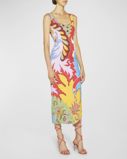 Etro Blooming Paisley-Print Midi Dress | Neiman Marcus