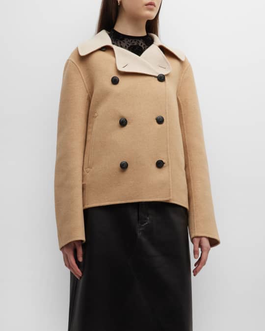 Rag Bone Alfie Peacoat w Detachable Collar Neiman Marcus