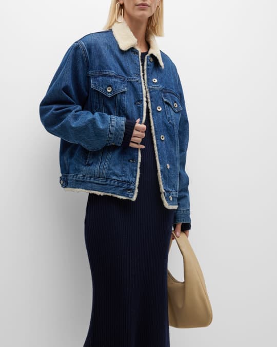Rag Bone Oversized Denim Sherpa Jacket Neiman Marcus