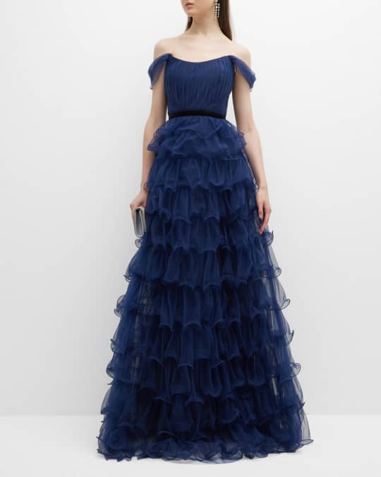 prom dresses blue lace Royal Blue Lace Lace-Up Long Prom Dress – Modsele main image 1