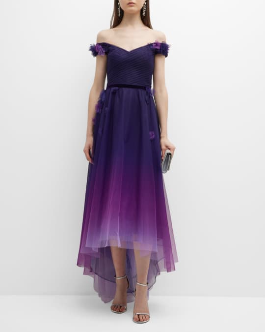 white christmas dresses Marchesa Notte One-Shoulder Midi Dress