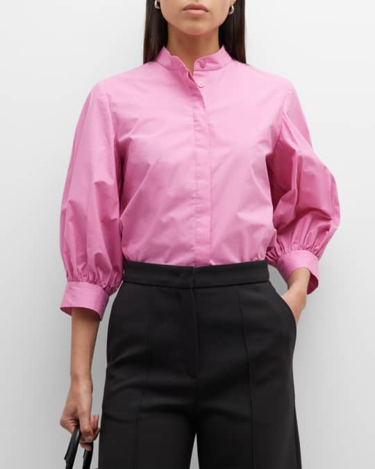 ARIAS New York PuffSleeve ButtonDown Cotton Blouse Neiman Marcus