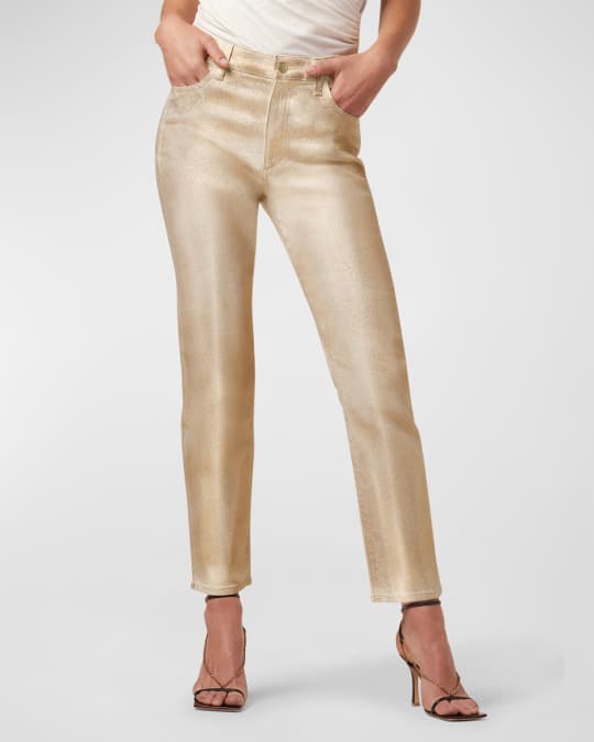 Joe's Jeans The Luna Ankle Coated High Rise Straight Jeans Neiman Marcus