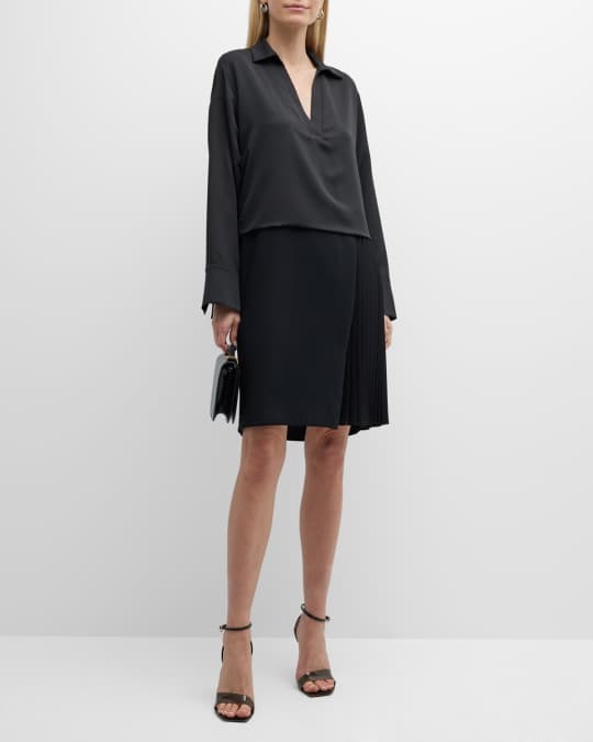 Marella Zanora Pleated Shift Dress Neiman Marcus