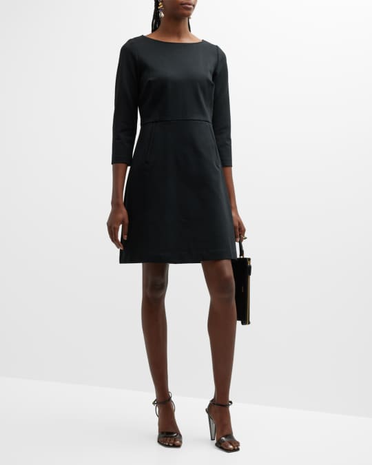 Spanx The Perfect A-line 3/4 Sleeve Dress in Black