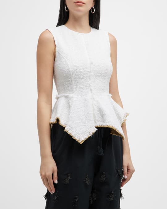 ribbon tweed peplum tops | BrillantSelect Store