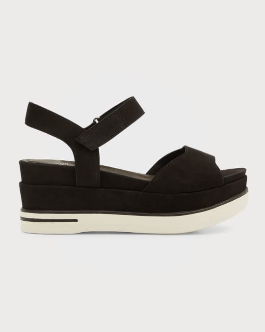 Eileen Fisher Beck Beck Nubuck Platform Sandals Neiman Marcus
