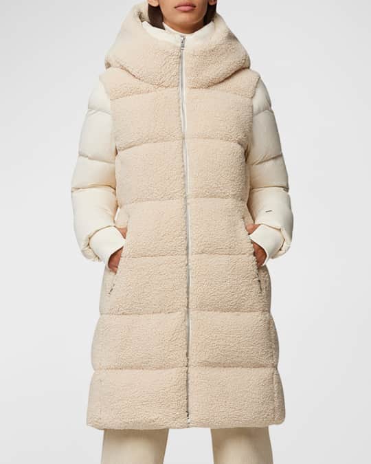 Mixed Media Sherpa Long Coat
