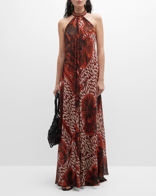 Johanna Ortiz Victoria Falls Halter Maxi Dress Neiman Marcus