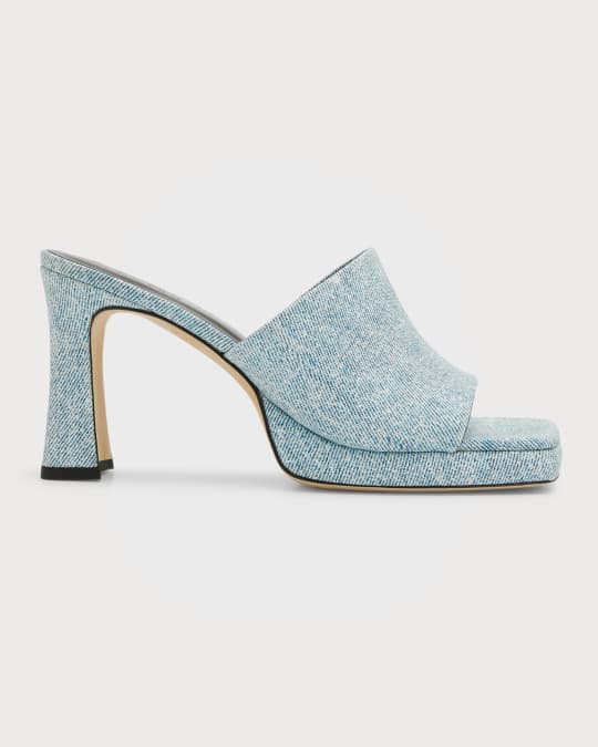 BY FAR Belize Leather Mule Sandals Neiman Marcus