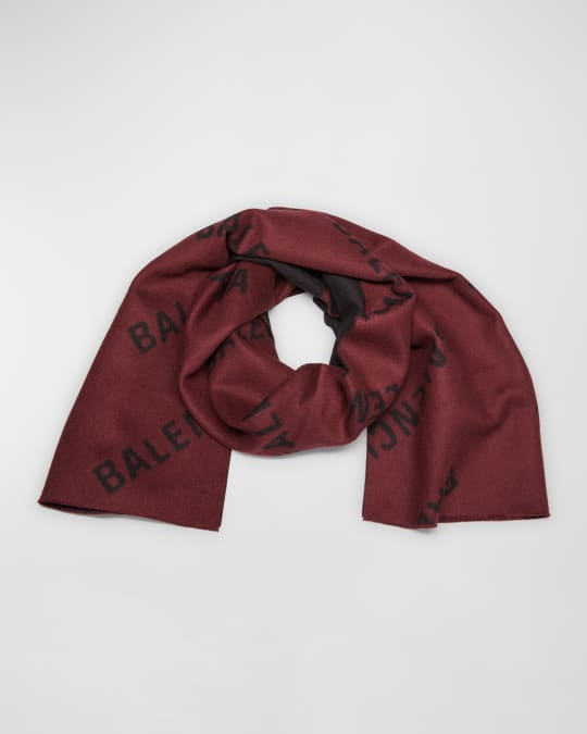 Macro Logo Brushed Wool Scarf