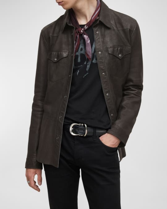 John Varvatos Men s Mason Western Leather Shirt Jacket Neiman Marcus