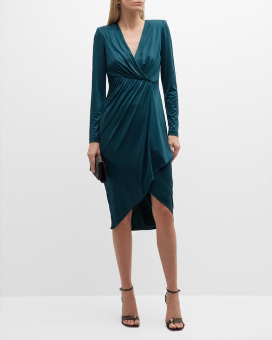 Badgley Mischka Collection Draped High Low Dress Neiman Marcus