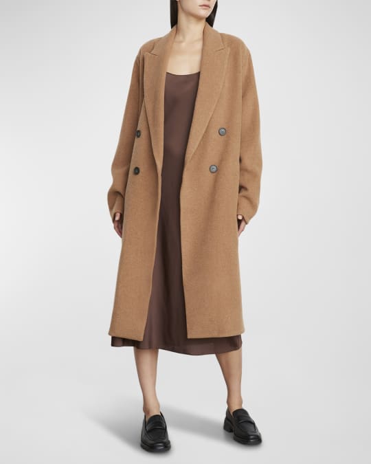 Vince Double Breasted Long Wool Blend Coat Neiman Marcus