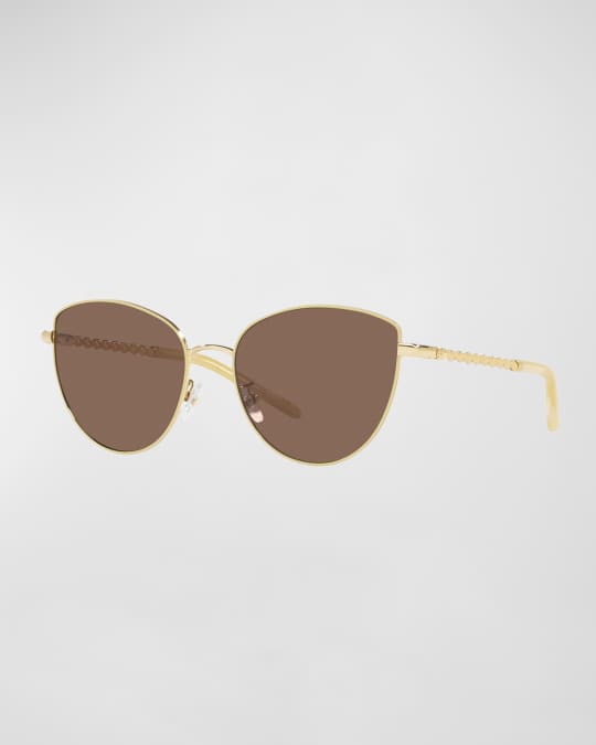 Tory Burch Twisted Metal Cat-Eye Sunglasses | Neiman Marcus
