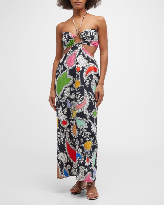 Mara Hoffman Laila Cutout Halter Maxi Dress | Neiman Marcus