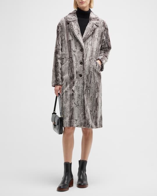 Johnny Was Akela Single Breasted Faux Fur Jacket Neiman Marcus