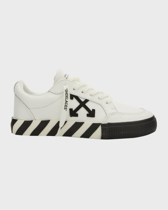 Off-White Vulcanized Leather Low-Top Sneakers | Neiman Marcus