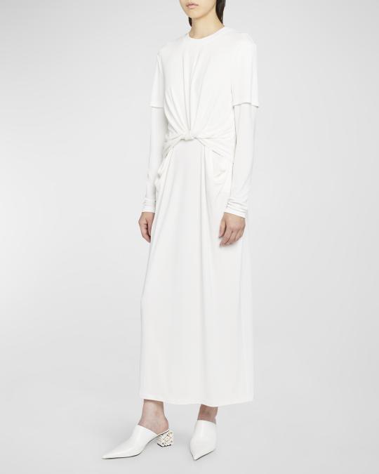 loewe t shirt dress + Paula's Ibiza belted appliqud voile mini shirt dress - black