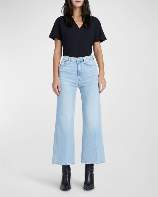 7 for all mankind Jo Ultra High Rise Cropped Wide Jeans | Neiman Marcus