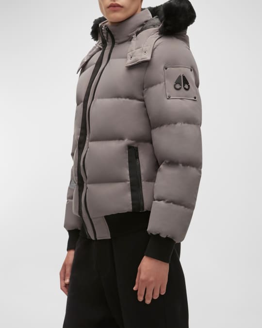Moose Knuckles Men's Levin Bomber Jacket w/ Shearling Trim