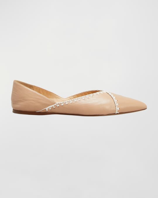 Gabriela Hearst Avner Lambskin Stitch Ballerina Flats Neiman Marcus
