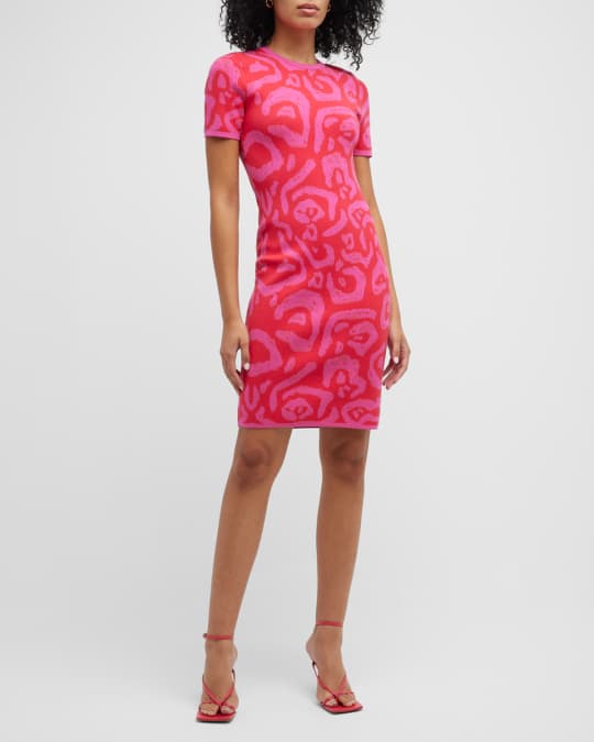 Hermione Short Sleeves Jacquard Midi Dress